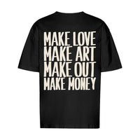 REVØRA Make Love Make Art Oversized T-Shirt – Oversized Shirt in Black, Rückansicht