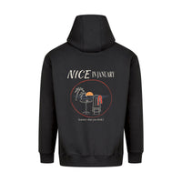 REVØRA Nice In January – Hoodie in Black, Rückansicht