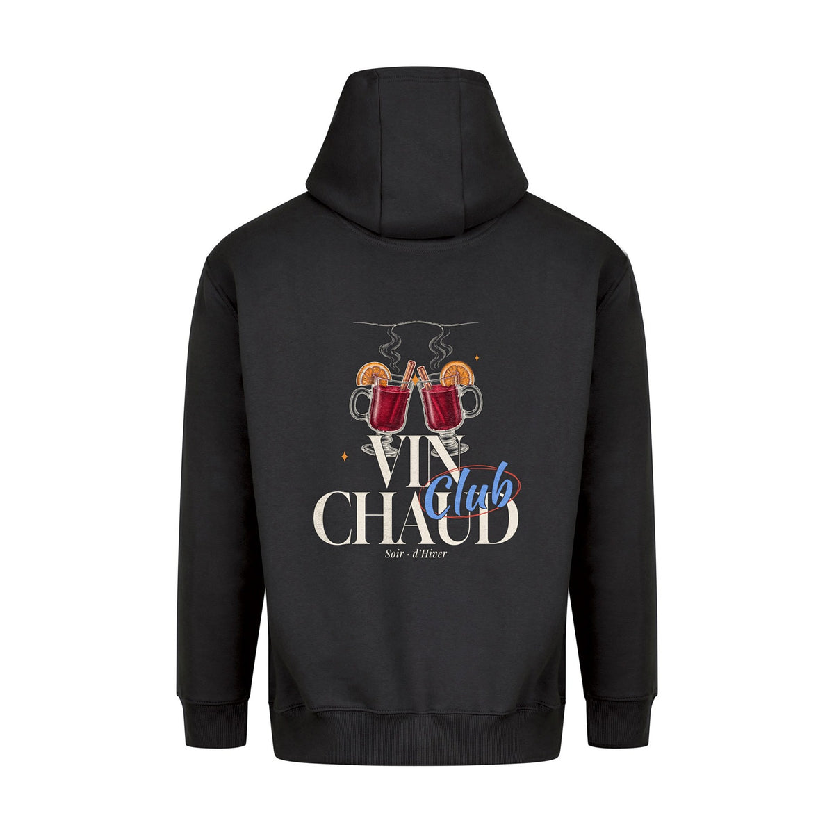 REVØRA Vin Chaud Club – Hoodie in Black, Rückansicht