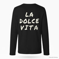 REVØRA La Dolce Vita – Longsleeve in Black, Rückansicht, KI-generierte Abbildung