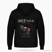 REVØRA Nice In January – Zip-Hoodie in Black, Rückansicht