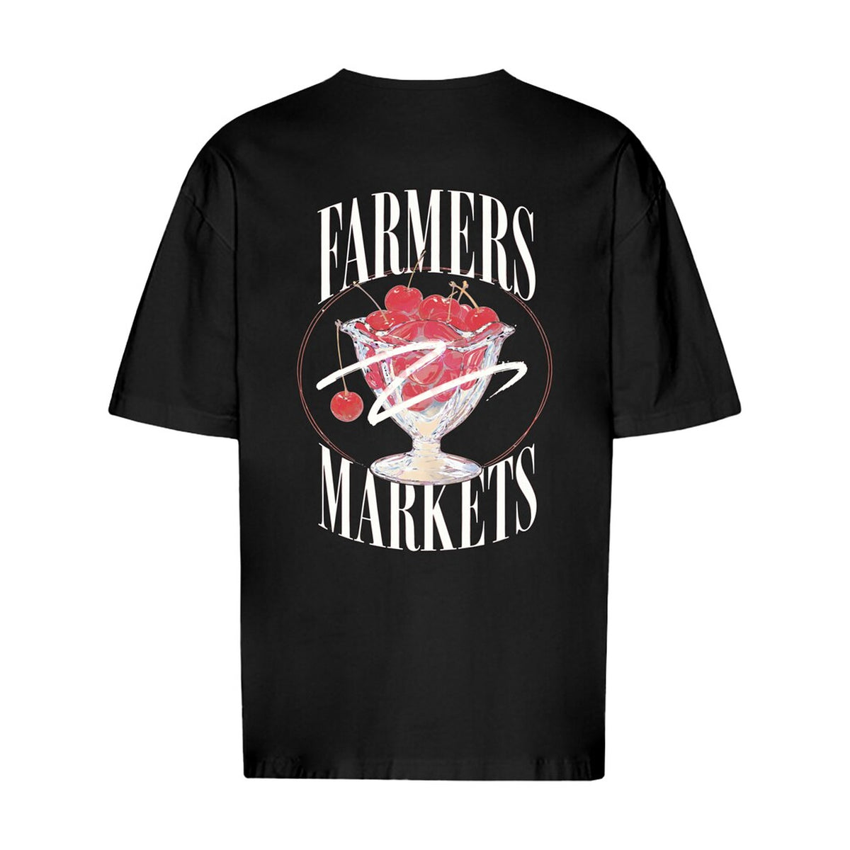REVØRA Farmers Markets – Oversized Shirt in Black, Rückansicht