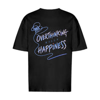 REVØRA Overthinking Kills Happiness – Oversized Shirt in Black, Rückansicht
