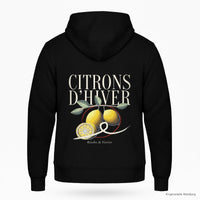 REVØRA Citrons d'Hiver – Zip-Hoodie in Black, Rückansicht