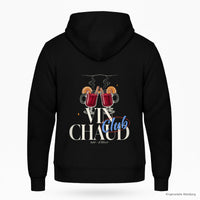 REVØRA Vin Chaud Club – Zip-Hoodie in Black, Rückansicht