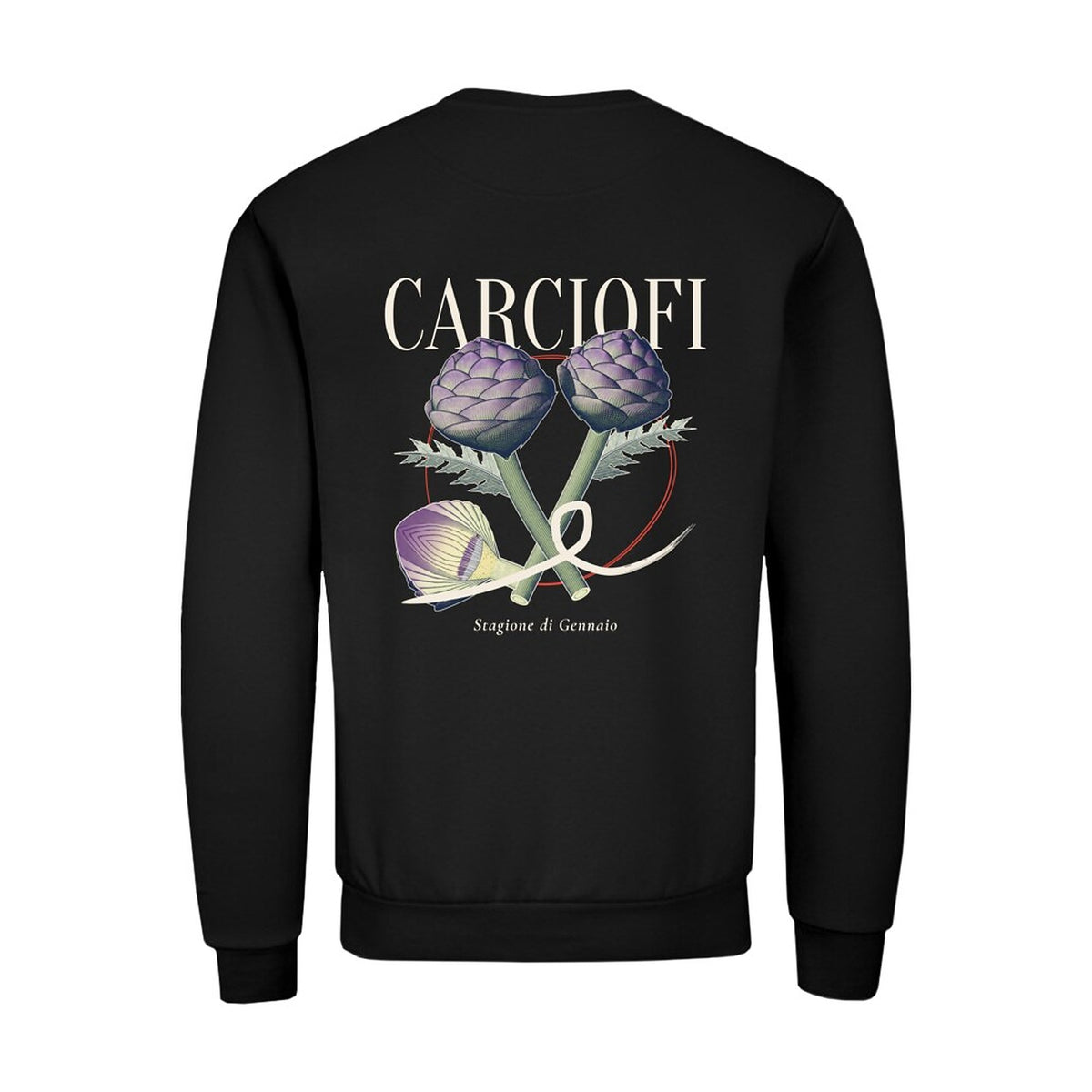 REVØRA Carciofi – Sweatshirt in Black, Rückansicht
