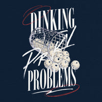 REVØRA Dinking Problems – Oversized Shirt in French Navy, Rückenprint aus der Nähe