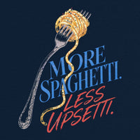 REVØRA More Spaghetti Less Upsetti – Oversized Shirt in French Navy, Rückenprint aus der Nähe