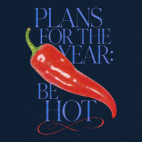 REVØRA Plans For The Year Be Hot – Oversized Shirt in French Navy, Rückenprint aus der Nähe