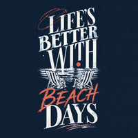 REVØRA Beach Days – Oversized Shirt in French Navy, Rückenprint aus der Nähe