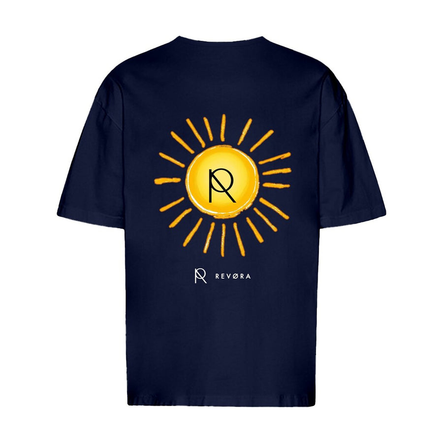 REVØRA Revøra Sun Oversized T-Shirt – Oversized Shirt in French Navy, Rückansicht
