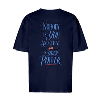 REVØRA Nobody Is You – Oversized Shirt in French Navy, Rückansicht