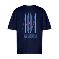 REVØRA 404 Love Not Found – Oversized Shirt in French Navy, Rückansicht