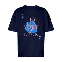 REVØRA Try Your Luck – Oversized Shirt in French Navy, Rückansicht