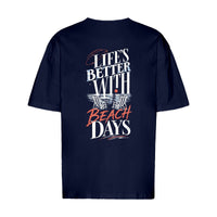 REVØRA Beach Days – Oversized Shirt in French Navy, Rückansicht