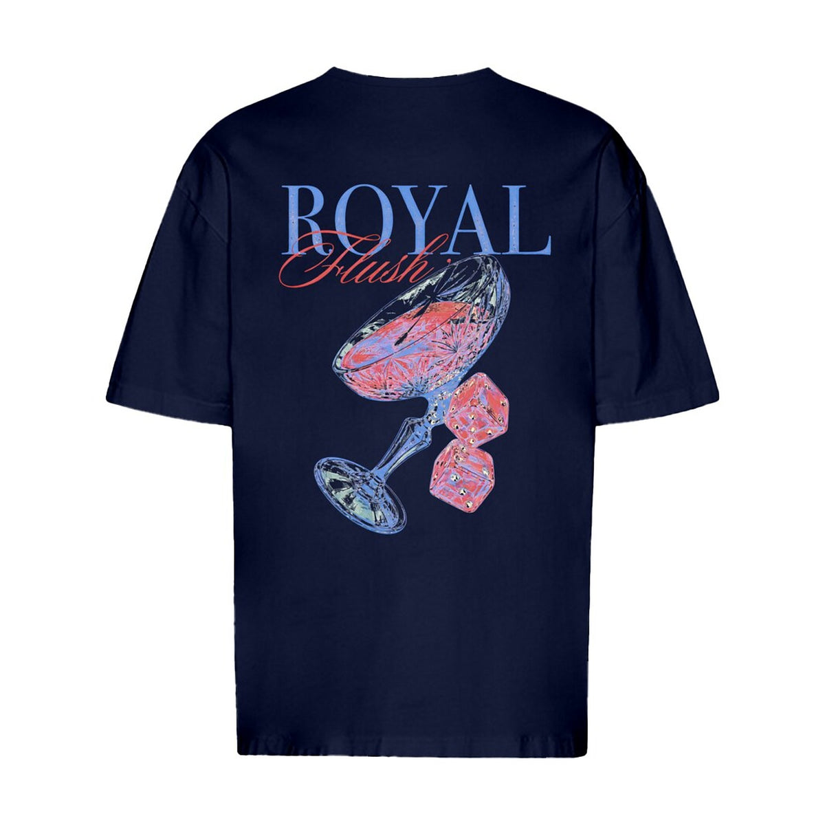 REVØRA Royal Flush – Oversized Shirt in French Navy, Rückansicht