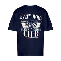 REVØRA Salty Moms Beach Club – Oversized Shirt in French Navy, Rückansicht