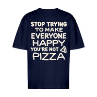 REVØRA Stop Trying To Make Everyone Happy Oversized T-Shirt – Oversized Shirt in French Navy, Rückansicht