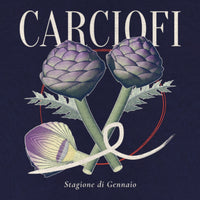 REVØRA Carciofi – Hoodie in French Navy, Rückenprint aus der Nähe