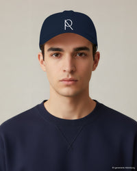 REVØRA RØ – Dad Cap in French Navy, getragen, KI-generierte Abbildung