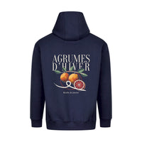 REVØRA Agrumes d'Hiver – Hoodie in French Navy, Rückansicht