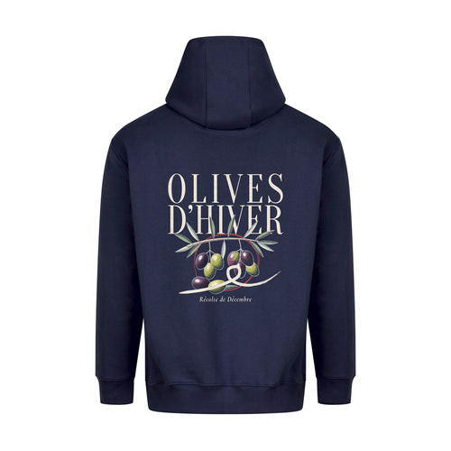REVØRA Olives d'Hiver – Hoodie in French Navy, Rückansicht