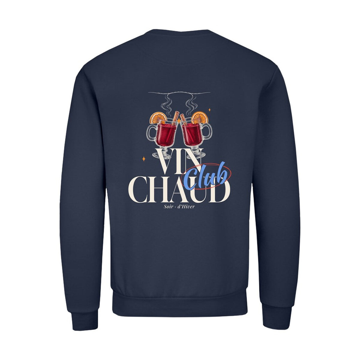 REVØRA Vin Chaud Club – Sweatshirt in French Navy, Rückansicht