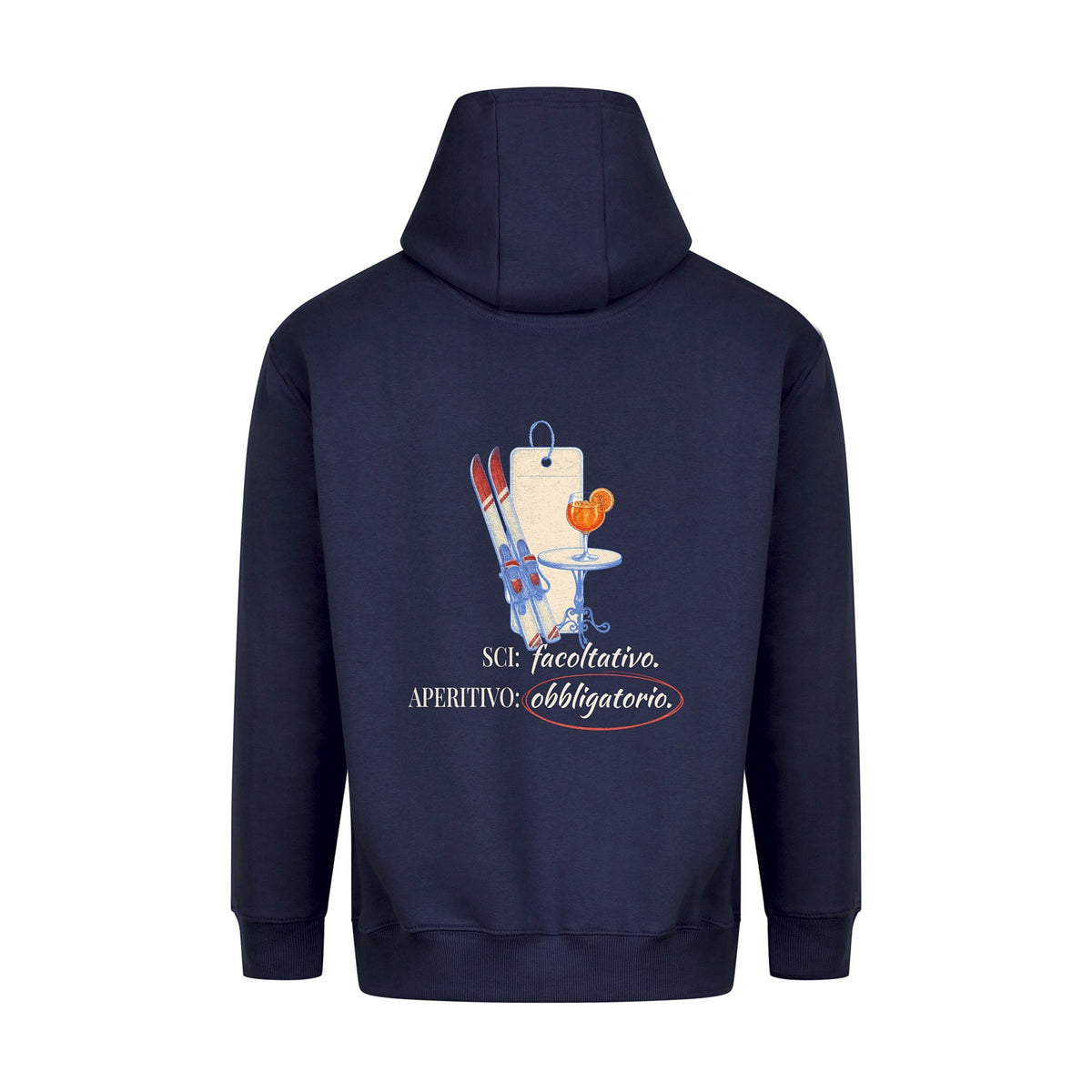 REVØRA Sci Facoltativo – Hoodie in French Navy, Rückansicht