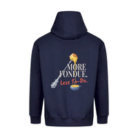 REVØRA More Fondue, Less To-Do – Hoodie in French Navy, Rückansicht