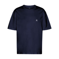 REVØRA Summer Waves – Oversized Shirt in French Navy, Brustzeichen RØ, gedruckt