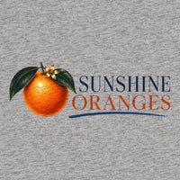 REVØRA Sunshine Oranges – Oversized Shirt in Heather Grey, Rückenprint aus der Nähe