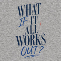 REVØRA What If It All Works Out – Oversized Shirt in Heather Grey, Rückenprint aus der Nähe