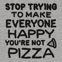 REVØRA Stop Trying To Make Everyone Happy Oversized T-Shirt – Oversized Shirt in Heather Grey, Rückenprint aus der Nähe