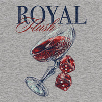 REVØRA Royal Flush – Oversized Shirt in Heather Grey, Rückenprint aus der Nähe