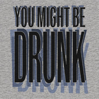 REVØRA You Might Be Drunk Oversized T-Shirt – Oversized Shirt in Heather Grey, Rückenprint aus der Nähe