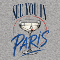REVØRA See You In Paris – Oversized Shirt in Heather Grey, Rückenprint aus der Nähe