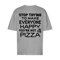 REVØRA Stop Trying To Make Everyone Happy Oversized T-Shirt – Oversized Shirt in Heather Grey, Rückansicht