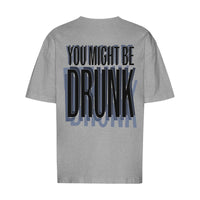 REVØRA You Might Be Drunk Oversized T-Shirt – Oversized Shirt in Heather Grey, Rückansicht