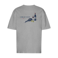 REVØRA Cork And Court – Oversized Shirt in Heather Grey, Rückansicht