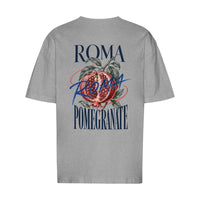 REVØRA Roma Pomegranate – Oversized Shirt in Heather Grey, Rückansicht