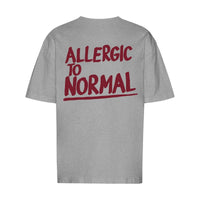 REVØRA Allergic To Normal Oversized T-Shirt – Oversized Shirt in Heather Grey, Rückansicht