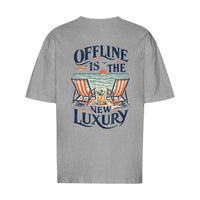 REVØRA Offline Luxury Beach Cocktail – Oversized Shirt in Heather Grey, Rückansicht