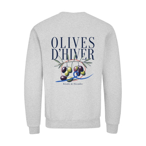 REVØRA Olives d'Hiver – Sweatshirt in Heather Grey, Rückansicht