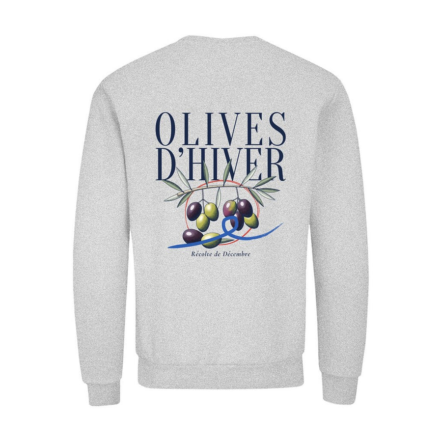 REVØRA Olives d'Hiver – Sweatshirt in Heather Grey, Rückansicht