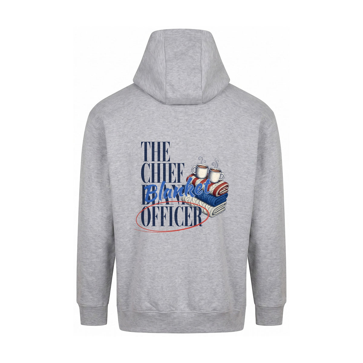 REVØRA The Chief Blanket Officer – Hoodie in Heather Grey, Rückansicht