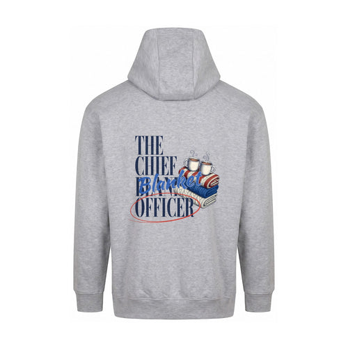 REVØRA The Chief Blanket Officer – Hoodie in Heather Grey, Rückansicht