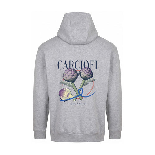 REVØRA Carciofi – Hoodie in Heather Grey, Rückansicht