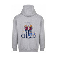 REVØRA Vin Chaud Club – Hoodie in Heather Grey, Rückansicht