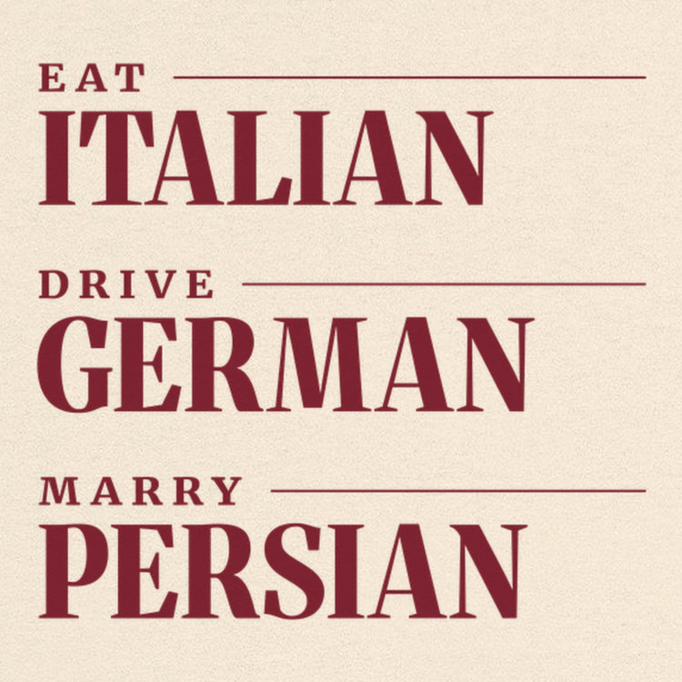 Eat Italian Drive German Marry Persian Oversized T-Shirt