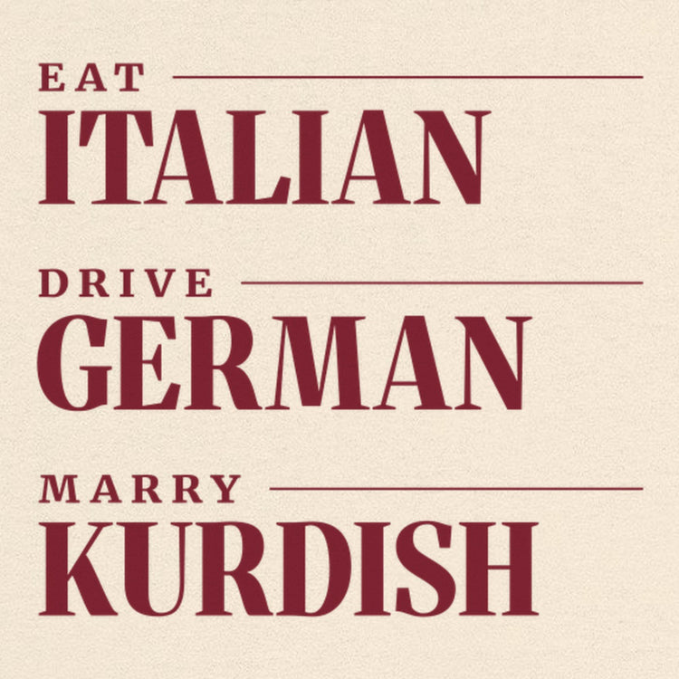 Eat Italian Drive German Marry Kurdish Oversized T-Shirt